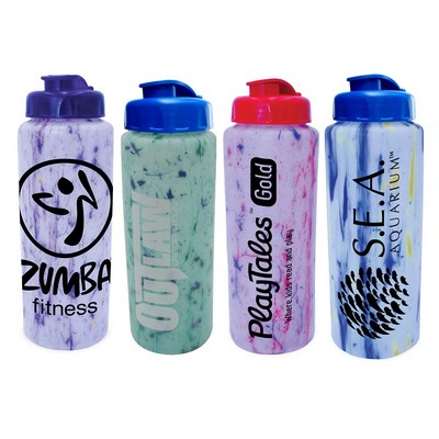 32 Oz. Confetti Sports Bottle w/Flip Top Cap